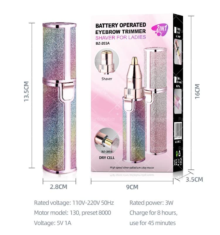 2-in-1 LED Eyebrow Trimmer for Women – Painless, Portable & Easy to Clean