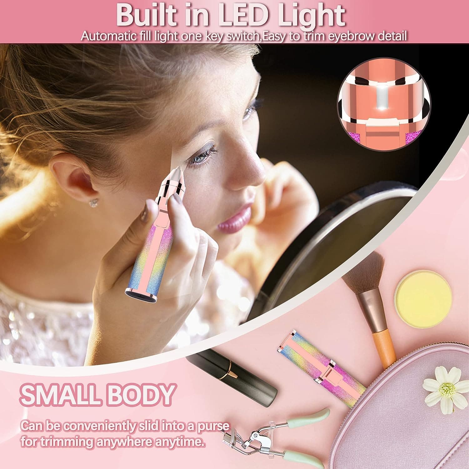 2-in-1 LED Eyebrow Trimmer for Women – Painless, Portable & Easy to Clean