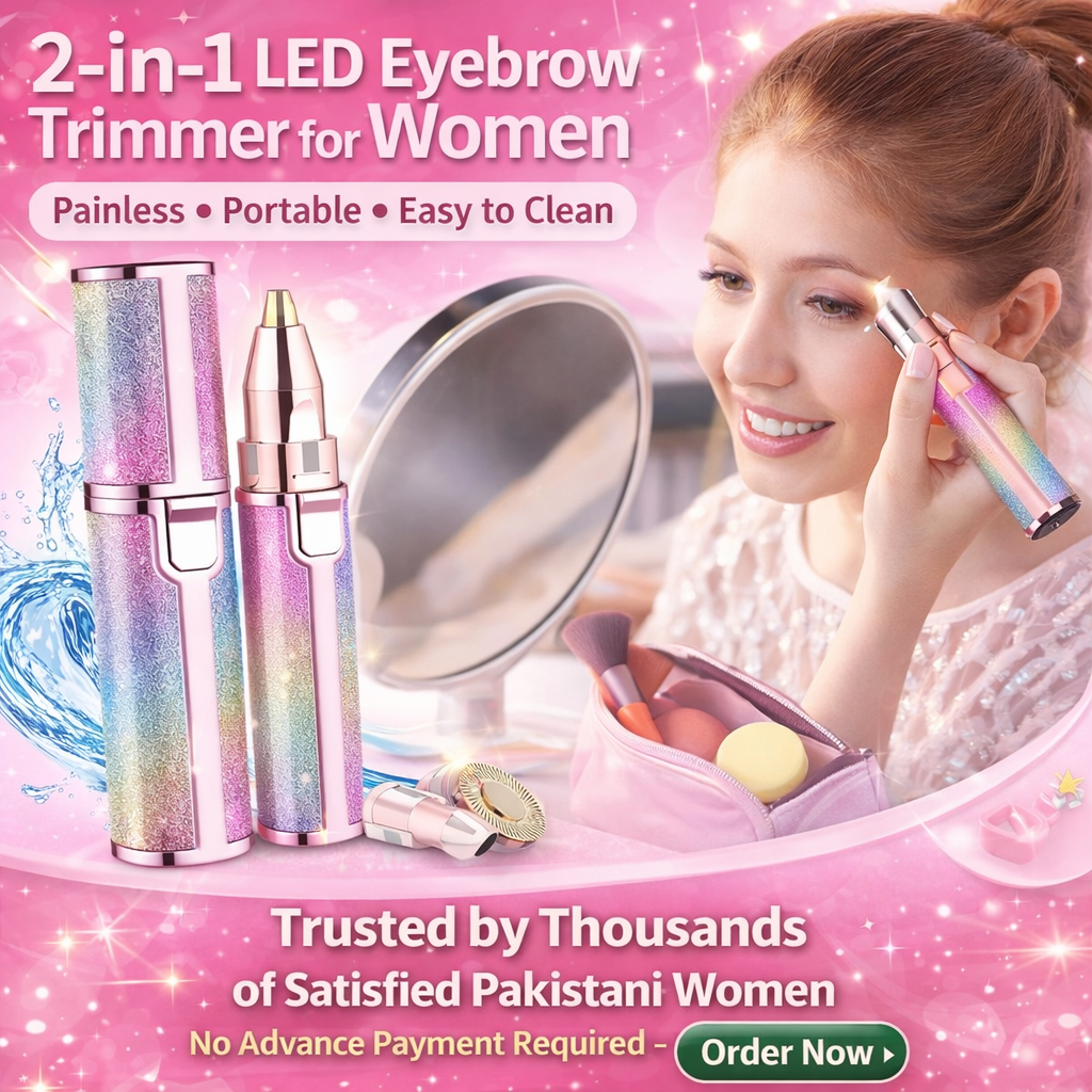 2-in-1 LED Eyebrow Trimmer for Women – Painless, Portable & Easy to Clean